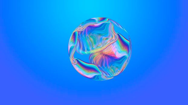Abstract futuristic background with rainbow shape. 3d image