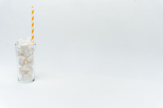sugar in a glass with a straw cocktail sweets energy. High quality photo