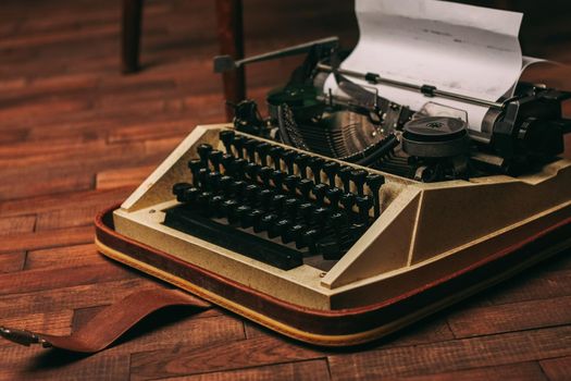 vintage journalist typewriter retro style nostalgia technology. High quality photo