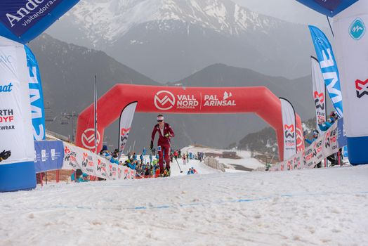 Arinsal, Andorra: 2021 March 4: PALZER Anton GER in the finish line ISMF WC Championships Comapedrosa Andorra 2021