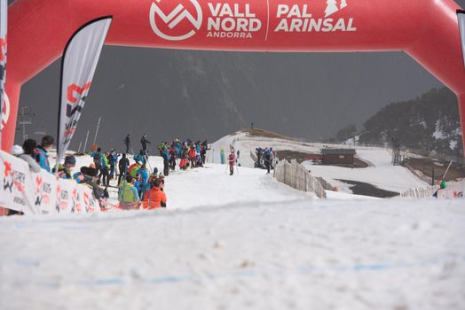 Arinsal, Andorra: 2021 March 4: BONNET Rémi SUI in the finish line ISMF WC Championships Comapedrosa Andorra 2021