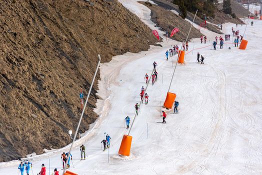 Arinsal, Andorra: 2021 March 4: Skiers in the ISMF WC Championships Comapedrosa Andorra 2021