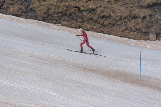 Arinsal, Andorra: 2021 March 4: Skiers in the ISMF WC Championships Comapedrosa Andorra 2021
