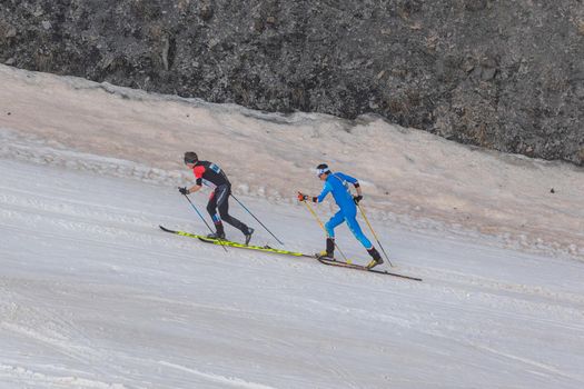 Arinsal, Andorra: 2021 March 4: Skiers in the ISMF WC Championships Comapedrosa Andorra 2021