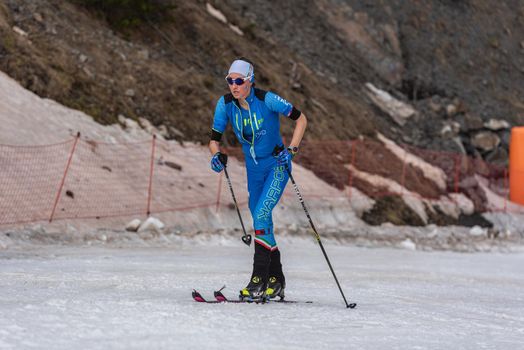 Arinsal, Andorra: 2021 March 4 : MURADA Giulia ITA in the finish line ISMF WC Championships Comapedrosa Andorra 2021 Vertical Race.