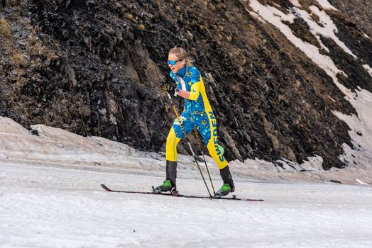 Arinsal, Andorra: 2021 March 4 : ÅSTRöM Johanna SWE in the finish line ISMF WC Championships Comapedrosa Andorra 2021 Vertical Race.