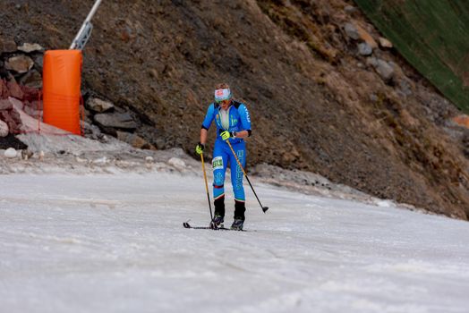 Arinsal, Andorra: 2021 March 4 : FELICETTI Giorgia ITA in the finish line ISMF WC Championships Comapedrosa Andorra 2021 Vertical Race.