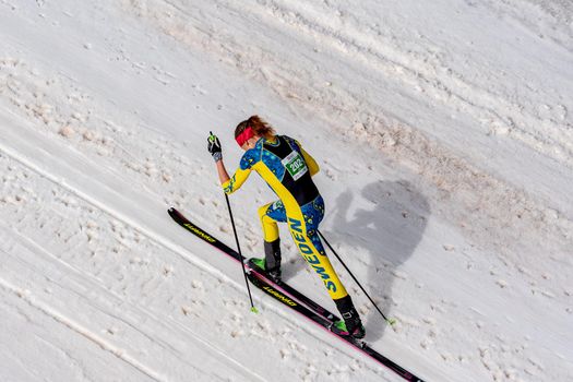 Arinsal, Andorra: 2021 March 4 :  ALEXANDERSSON Tove SWE in the ISMF WC Championships Comapedrosa Andorra 2021 Vertical Race.