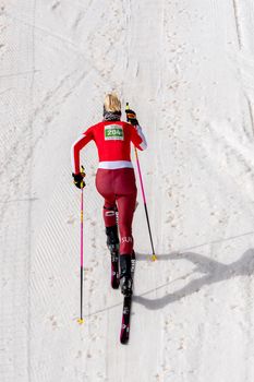 Arinsal, Andorra: 2021 March 4 :  KREUZER Victoria SUI in the ISMF WC Championships Comapedrosa Andorra 2021 Vertical Race.