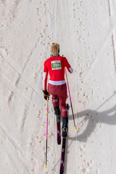 Arinsal, Andorra: 2021 March 4 :  KREUZER Victoria SUI in the ISMF WC Championships Comapedrosa Andorra 2021 Vertical Race.