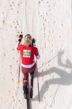 Arinsal, Andorra: 2021 March 4 :  KREUZER Victoria SUI in the ISMF WC Championships Comapedrosa Andorra 2021 Vertical Race.