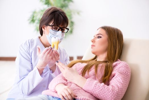 Woman patient visiting dentist for regular check-up