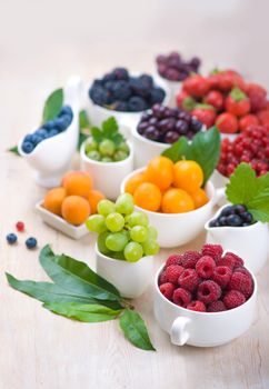 berry mix isolated on a white background.