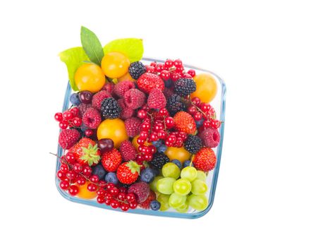 berry mix isolated on a white background.