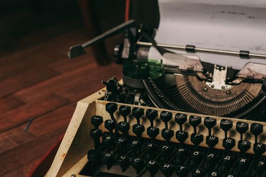 typewriter technology vintage mechanical technology old style. High quality photo