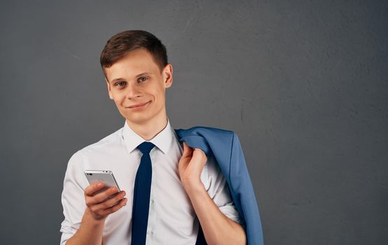 business man in a suit with a tie official manager communication. High quality photo