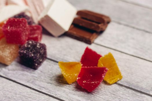 colorful marmalade sweets candy joy snack enjoyment. High quality photo