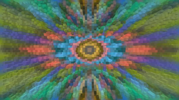 Abstract multi-color texture background made of blocks. 3d image