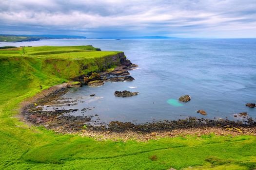 view on Portnaboe bay along the Giant's Causeway, County Antrim, Northern Ireland, UK