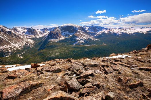 view from Forest Canyon Overlook in Rocky Mountains National Park, Colorado, USA