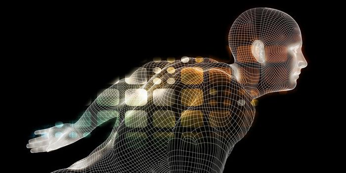 Human Body Digital Visualization Running Forward Art