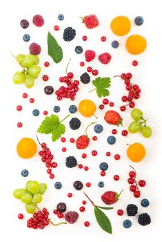 berry mix isolated on a white background.