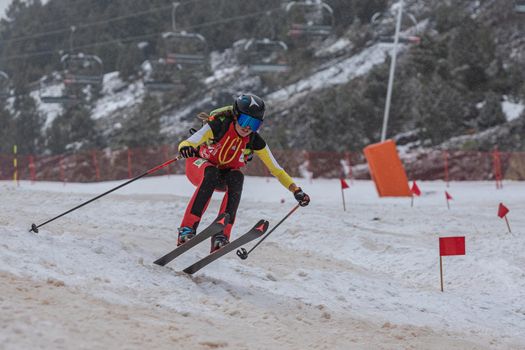 Arinsal, Andorra: 2021 March 6: ALONSO RODRIGUEZ Ana ESP in ISMF WC Comapedrosa 2021 Andorra. Individual Race Woman