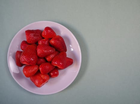 Ripe strawberries. Ripe red berries on a platter. High quality photo