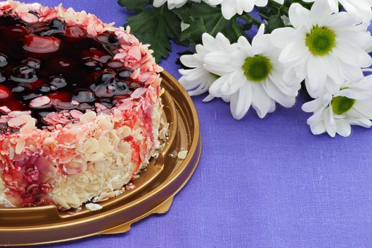 Food and desserts. Beautiful delicious cheesecake cake. High quality photo