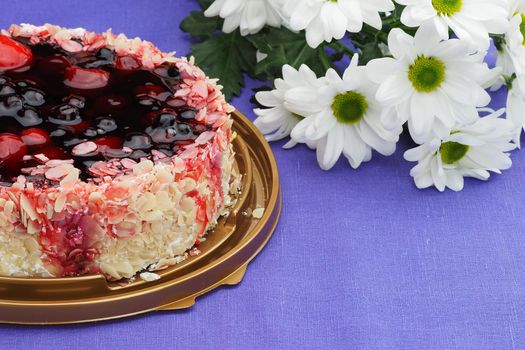 Food and desserts. Beautiful delicious cheesecake cake. High quality photo