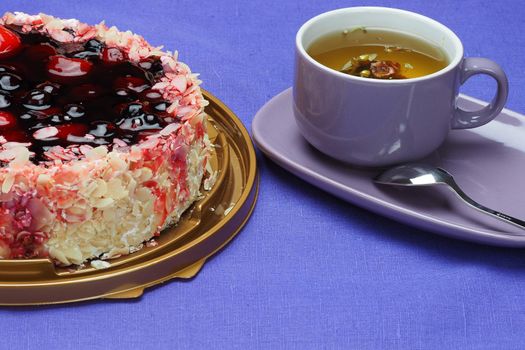 Food and desserts. Beautiful delicious cheesecake cake. High quality photo