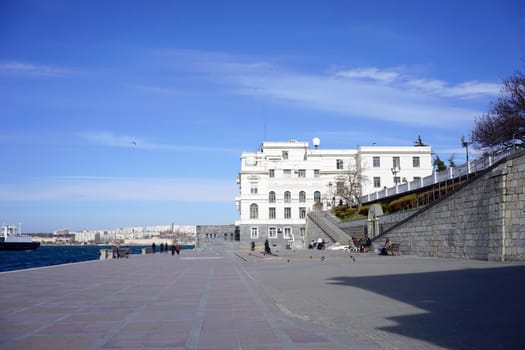 Urban landscape of Sevastopol with buildings and architecture.