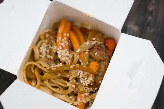 noodles wok japanese food sauce lunch meal restaurant. High quality photo