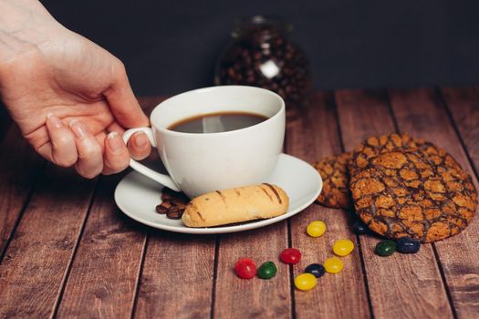sweet pastries breakfast desserts coffee cup tradition. High quality photo