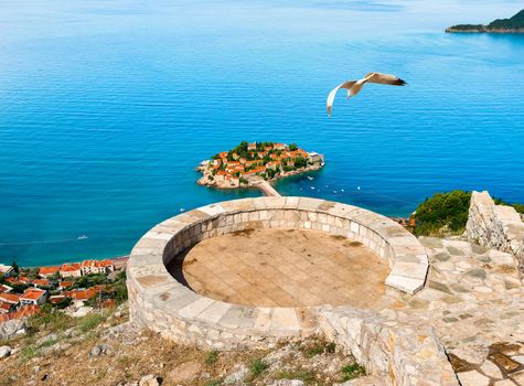 Observation deck in Sveti Stefan Montenegro