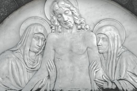 Metal relief of Jesus Christ who is risen from the dead