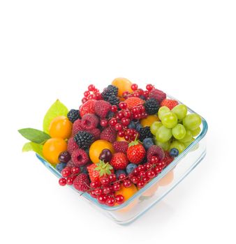 berry mix isolated on a white background.