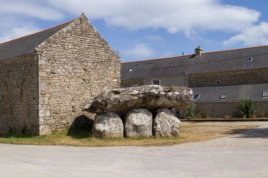 Crucuno dolmen - megalithic monument in Crucuno village in Brittany, France