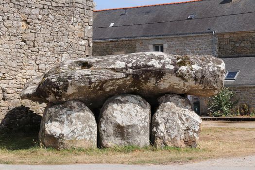 Crucuno dolmen - megalithic monument in Crucuno village in Brittany, France