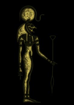 Image of the egyptian goddess - Bastet -  ancient solar and war goddess