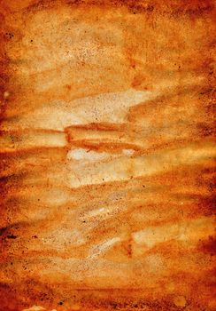 Heavily soiled sheet of rusty paper - dirty paper texture