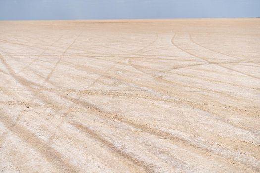 Dry sea endless sand beautiful clouds beautiful landscape estuary. Azove sea