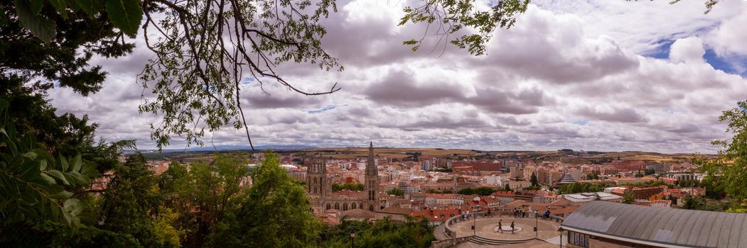 Panoramic shot of Burgos' City with a view of the gothic cathedral in the foreground