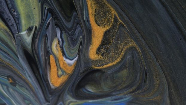 Abstract colorful background of spreading colors. Abstract dark paint background. Acrylic texture with marble pattern. Abstract-ART. Natural luxury. The style includes the vortices of marble or the ripples. Very beautiful black, red, gray paint with the addition of gold powder.