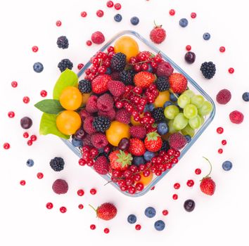 berry mix isolated on a white background.