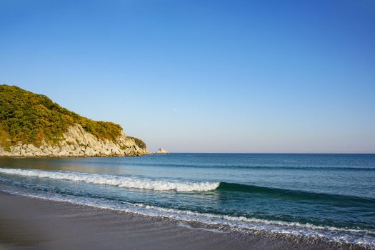 seascape overlooking the coastline of the sea of Japan