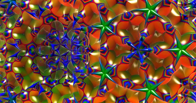 Picture of three-dimensional fractals in motion