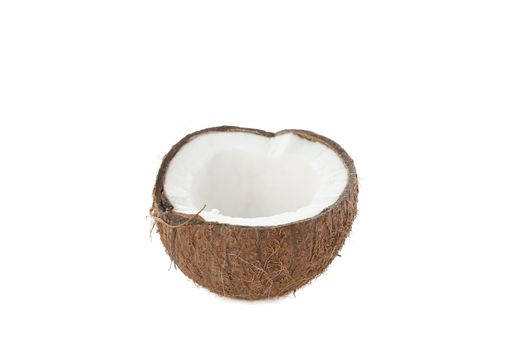 Half ripe coconut isolated on white background