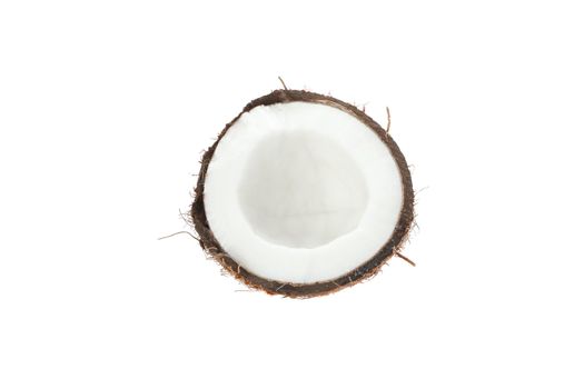 Half ripe coconut isolated on white background