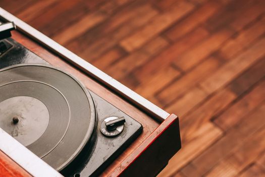 vinyl gramophone record player retro technology classic. High quality photo